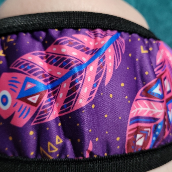 Purple Boho Feather Car Accessories Set - Coasters and Steering Wheel Cover - Picture 4 of 5